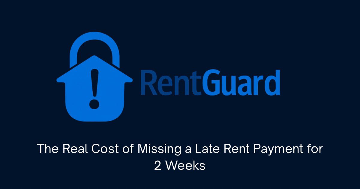 The Real Cost of Missing a Late Rent Payment - RentGuard logo on dark navy background
